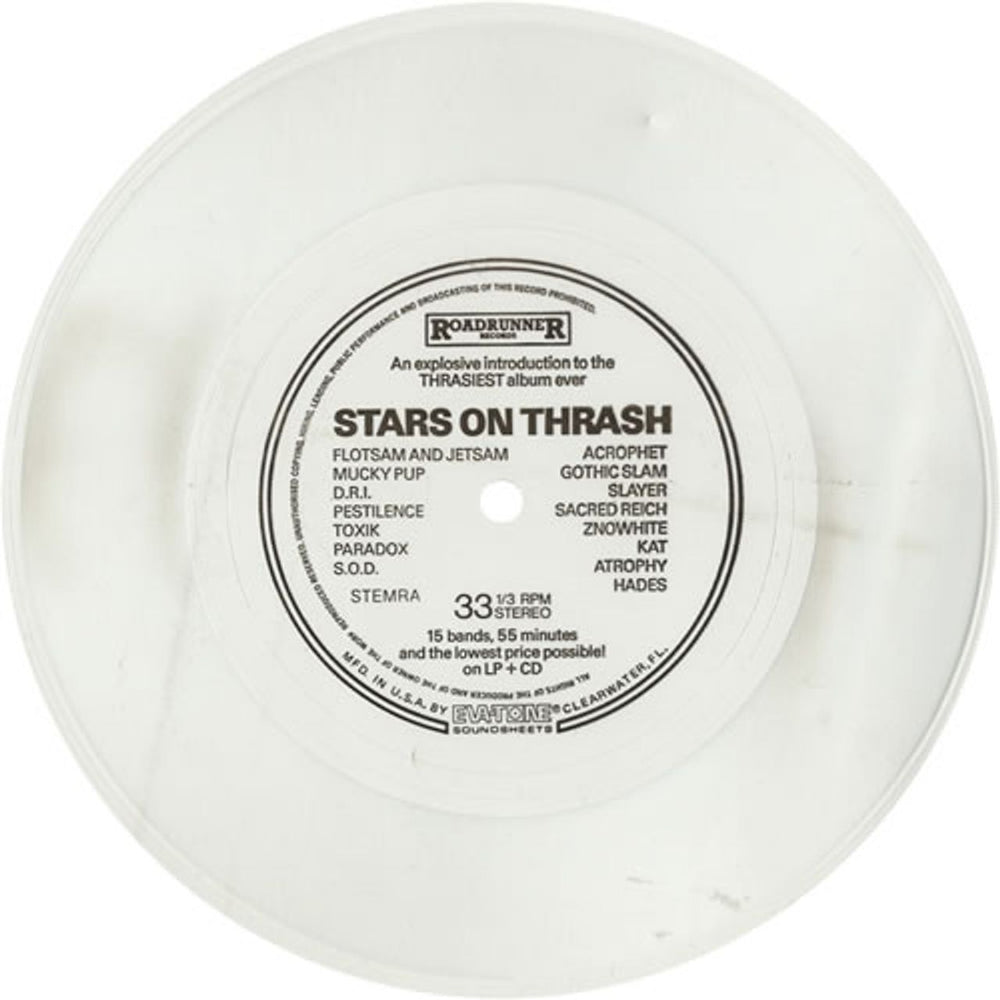 Various-Rock & Metal Stars On Thrash US Promo 7" vinyl single (7 inch record / 45) EV104459