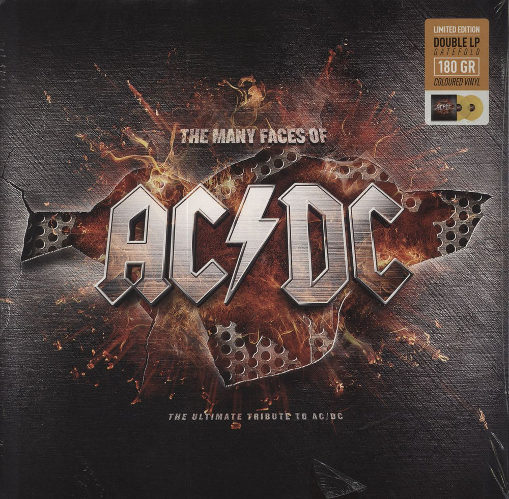 Various-Rock & Metal The Many Faces Of AC/DC - Yellow Vinyl - Sealed French 2-LP vinyl record set (Double LP Album) VYNO17X