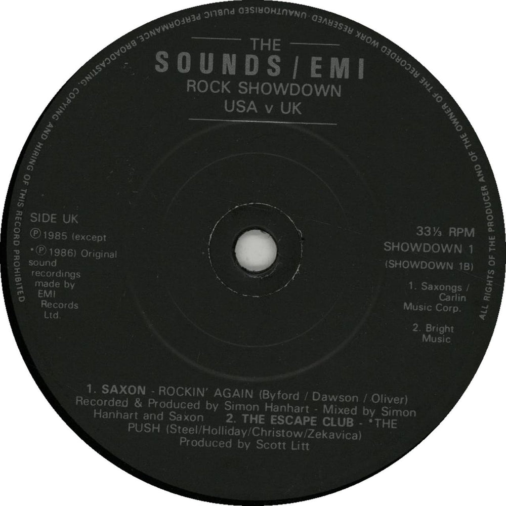 Various-Rock & Metal The Sounds / EMI Rock Showdown: USA vs UK UK Promo 7" vinyl single (7 inch record / 45) RVA07TH01524