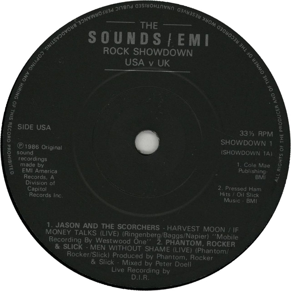 Various-Rock & Metal The Sounds / EMI Rock Showdown: USA vs UK UK Promo 7" vinyl single (7 inch record / 45) SHOWDOWN1