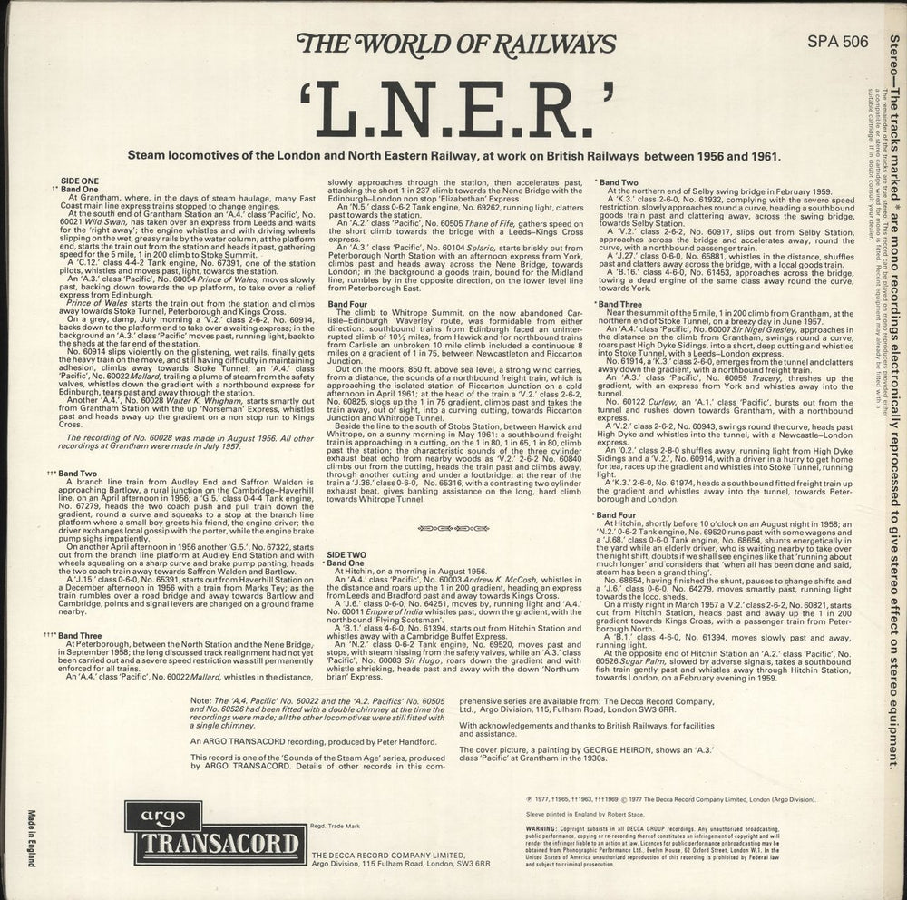 Various-Trains L.N.E.R. UK vinyl LP album (LP record)