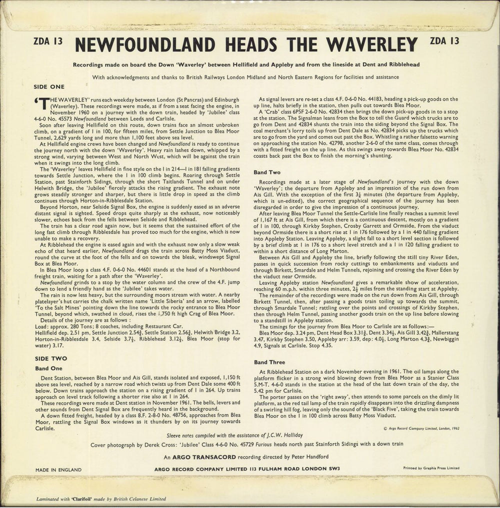 Various-Trains Newfoundland Heads The Waverley - 1st UK vinyl LP album (LP record)