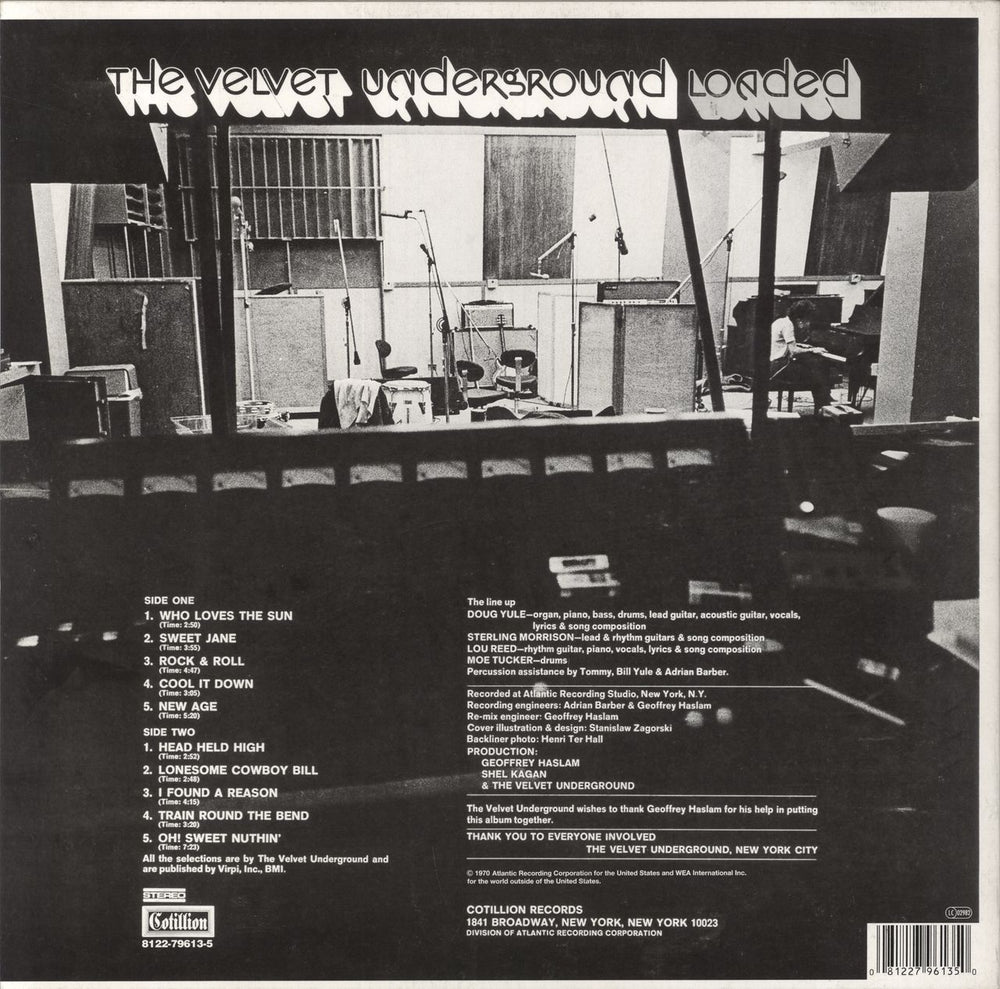 Velvet Underground Loaded - 180gm Black Vinyl US vinyl LP album (LP record) 081227961350