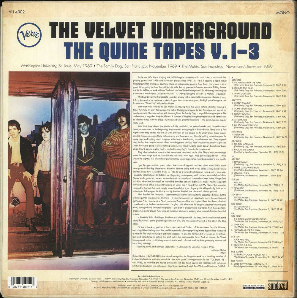 Velvet Underground The Quine Tapes V. 1-3 - Deluxe Edition US Vinyl Box Set 090771400215