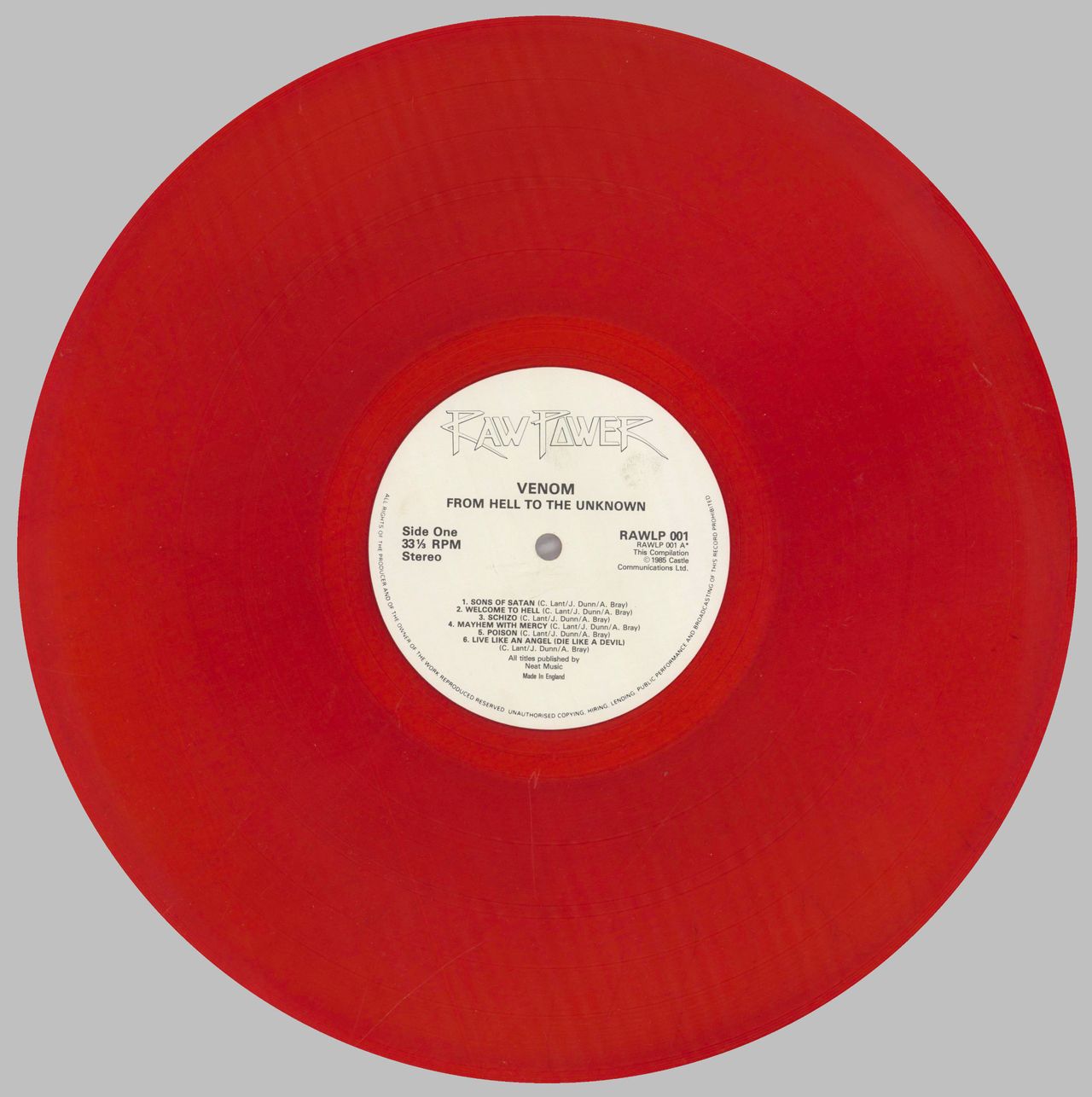 Venom From Hell To The Unknown... - Red + Black Vinyl UK 2-LP vinyl set