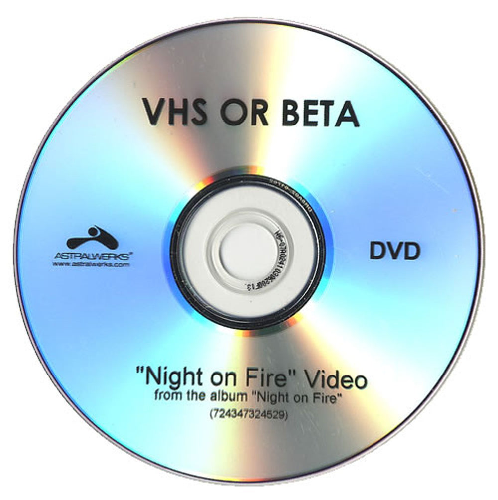 Vhs Or Beta (Band) Night On Fire US Promo promo DVD-R DVD-R ACETATE