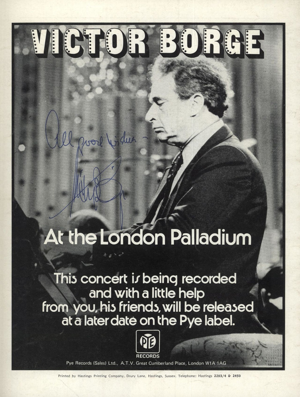 Victor Borge An Evening Of Comedy In Music - Autographed UK tour programme