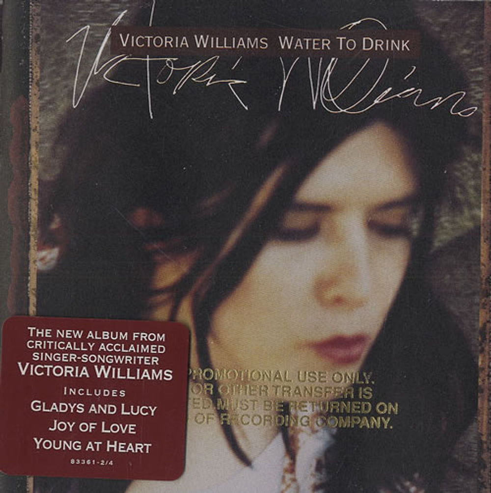 Victoria Williams Water To Drink US Promo CD album (CDLP) 83361-2