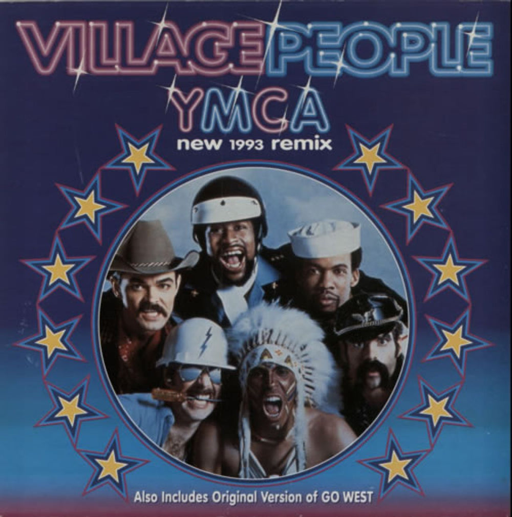 Village People YMCA (1993 Remix) UK 7" vinyl single (7 inch record / 45) 74321177187