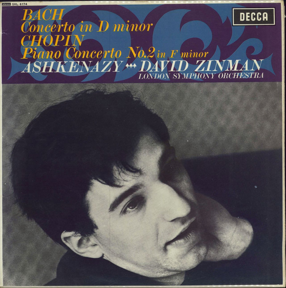 Vladimir Ashkenazy Bach: Concerto in D Minor / Chopin: Piano Concerto No. 2 in F Minor UK vinyl LP album (LP record) SXL6174