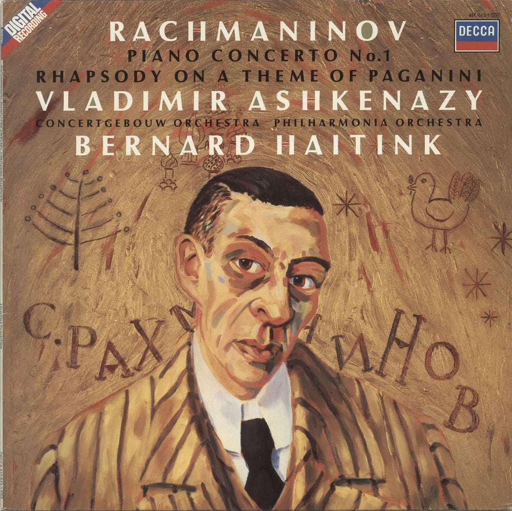 Vladimir Ashkenazy Rachmaninov: Piano Concerto No. 1 / Rhapsody On A Theme Of Paganini UK vinyl LP album (LP record) 417613-1