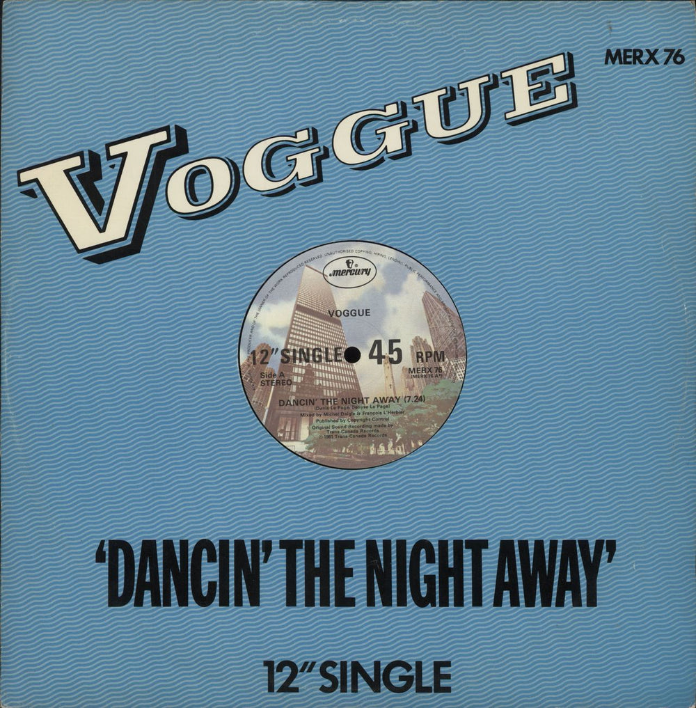 Voggue Dancin' The Night Away UK 12" vinyl single (12 inch record / Maxi-single) MERX76