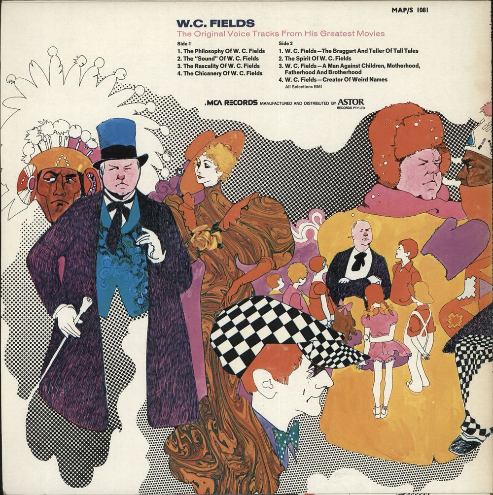 W.C. Fields The Original Voice Tracks From His Greatest Movies Australian vinyl LP album (LP record)