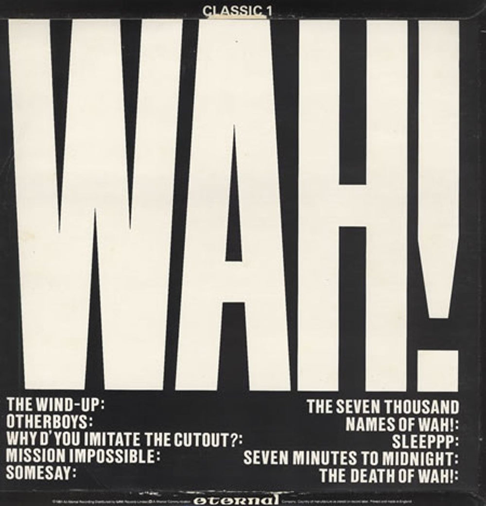 Wah! Nah=Poo - The Art Of Bluff UK vinyl LP album (LP record) MIWLPNA177711