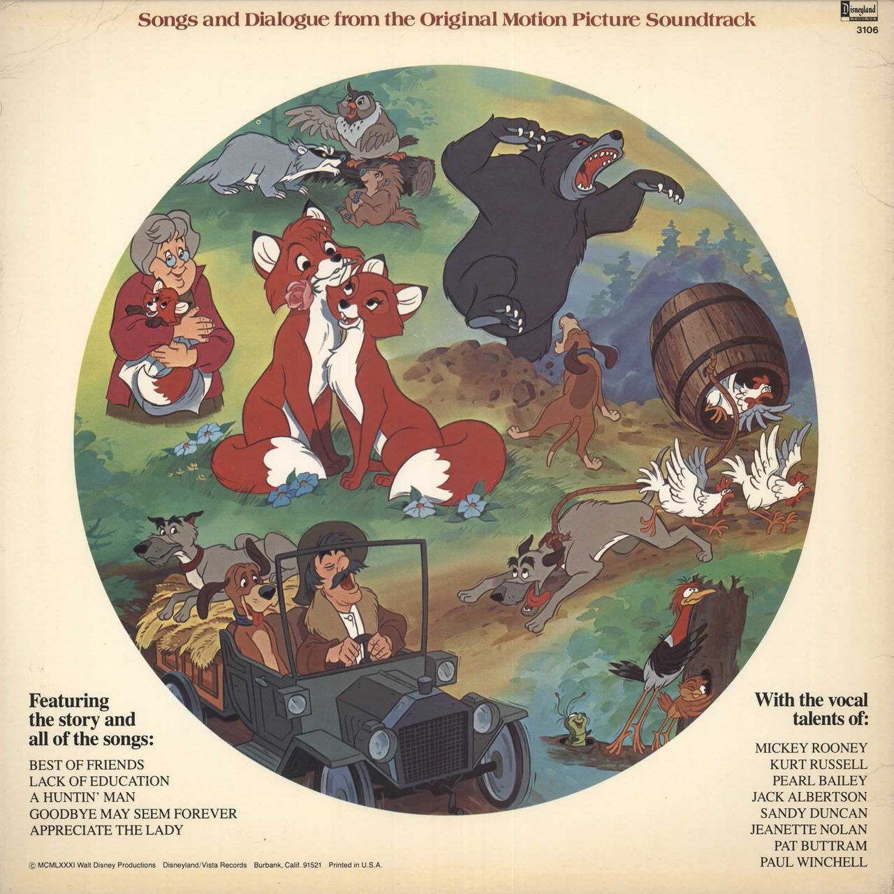 Walt Disney The Fox And The Hound US Picture disc LP — RareVinyl.com