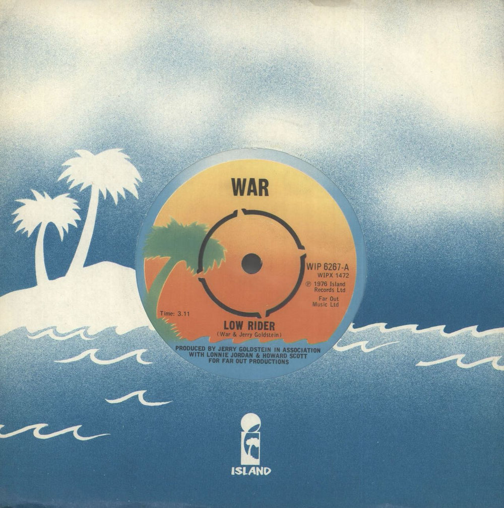 War Low Rider UK 7" vinyl single (7 inch record / 45) WIP6267