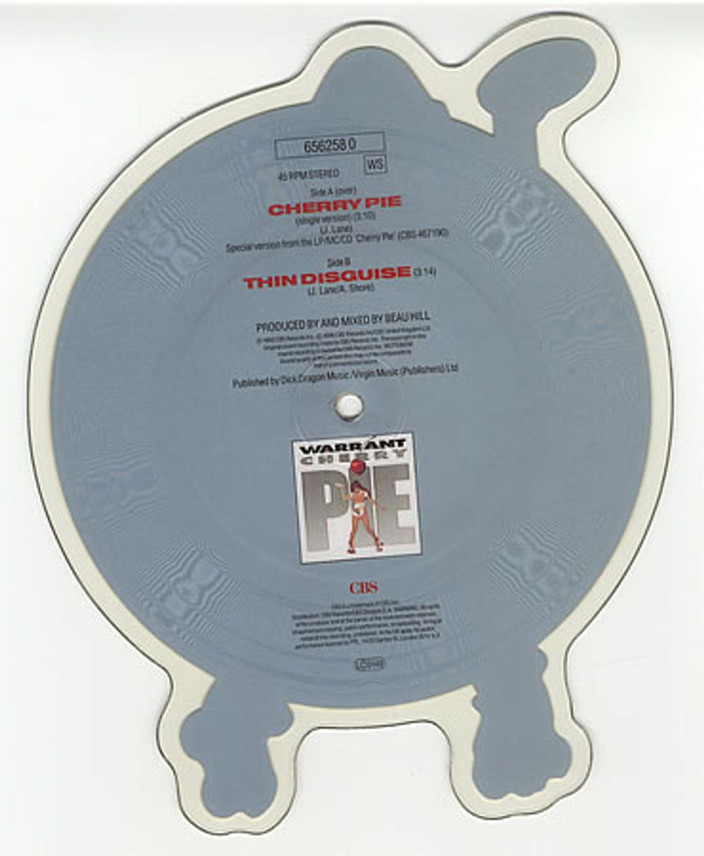 Warrant Cherry Pie UK shaped picture disc (picture disc vinyl record) WNTSHCH395912