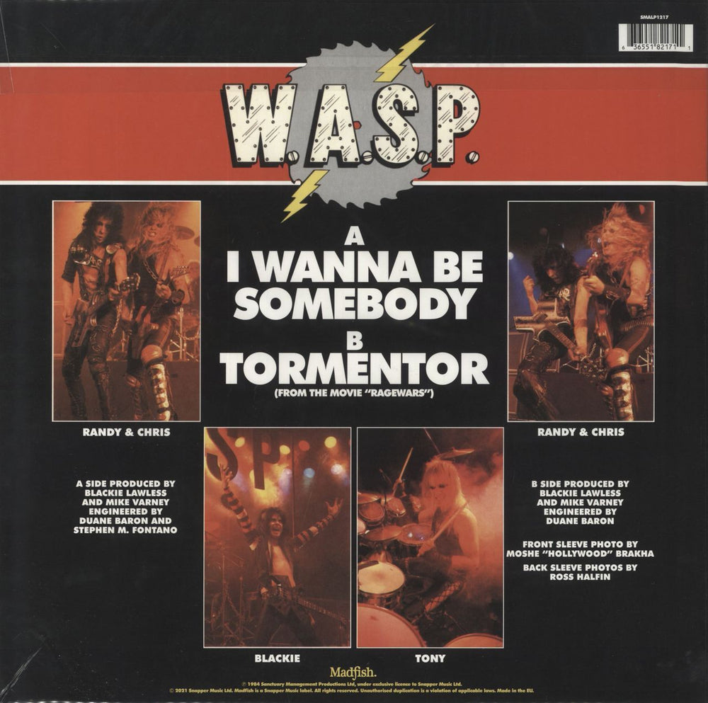 WASP I Wanna Be Somebody UK 12" vinyl picture disc (12 inch picture record) 636551821711