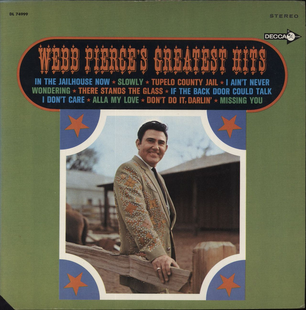 Webb Pierce Webb Pierce's Greatest Hits US vinyl LP album (LP record) DL74999