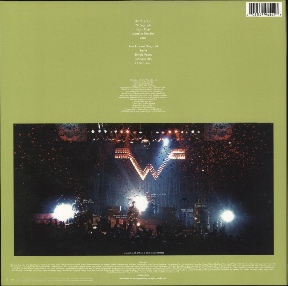 Weezer Weezer [The Green Album] - 180gram Vinyl UK vinyl LP album (LP record) 602547945426