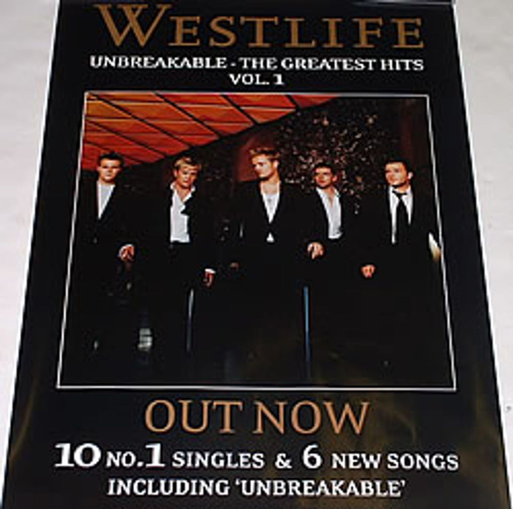 Westlife Unbreakable - The Greatest Hits Vol. 1 UK Promo poster 27.5 X 19