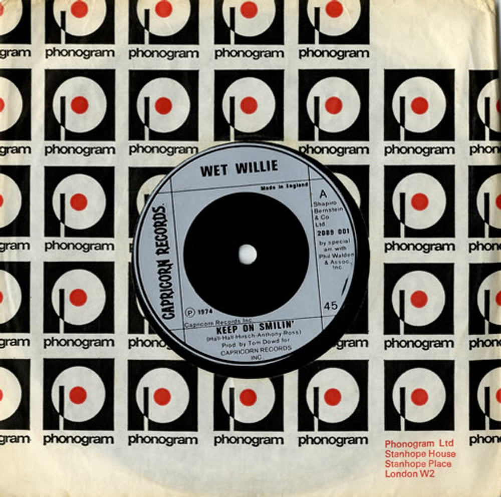 Wet Willie Keep On Smilin' UK 7" vinyl single (7 inch record / 45) 2089001