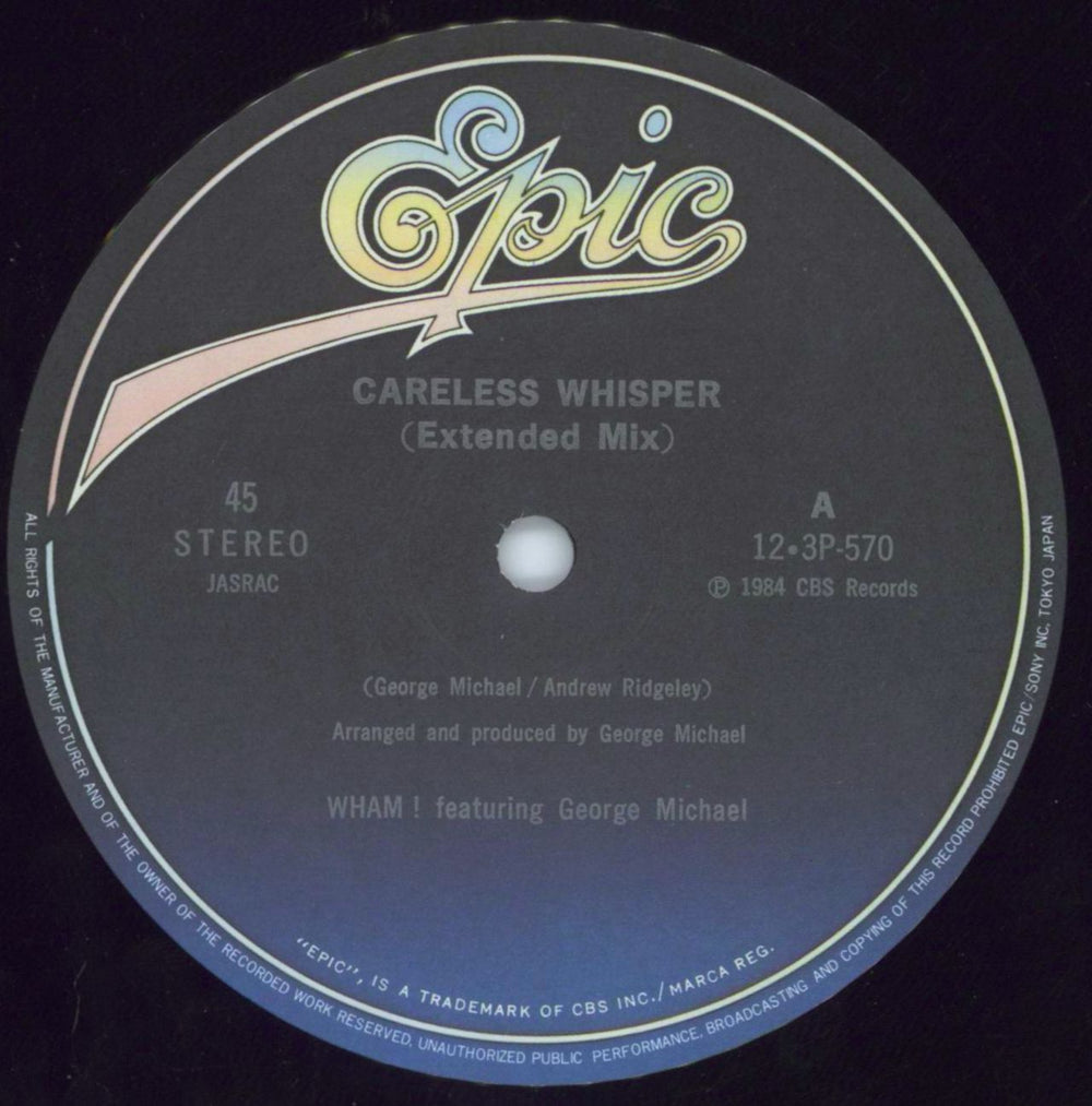 Wham Careless Whisper + shrink Japanese 12" vinyl single (12 inch record / Maxi-single) WHA12CA43281