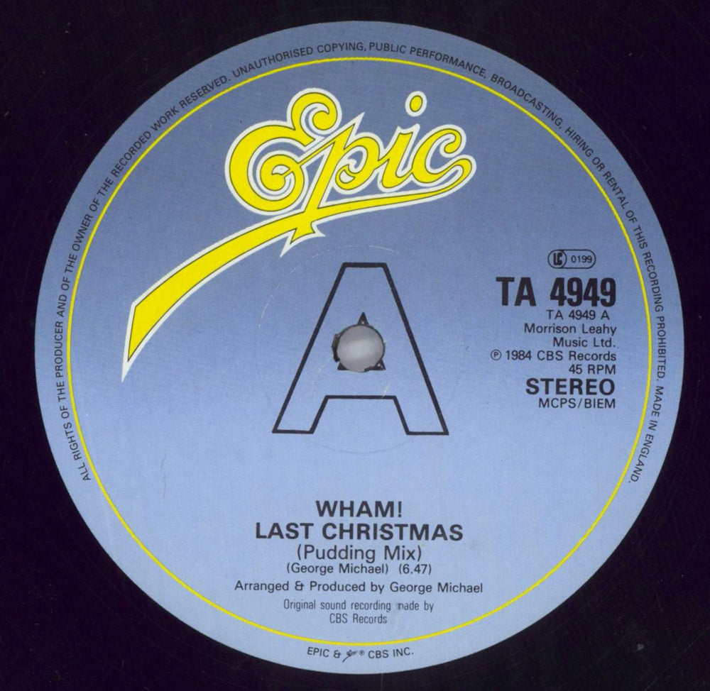 Wham Last Christmas - Gold Promo Stamp UK Promo 12" vinyl single (12 inch record / Maxi-single) WHA12LA820687