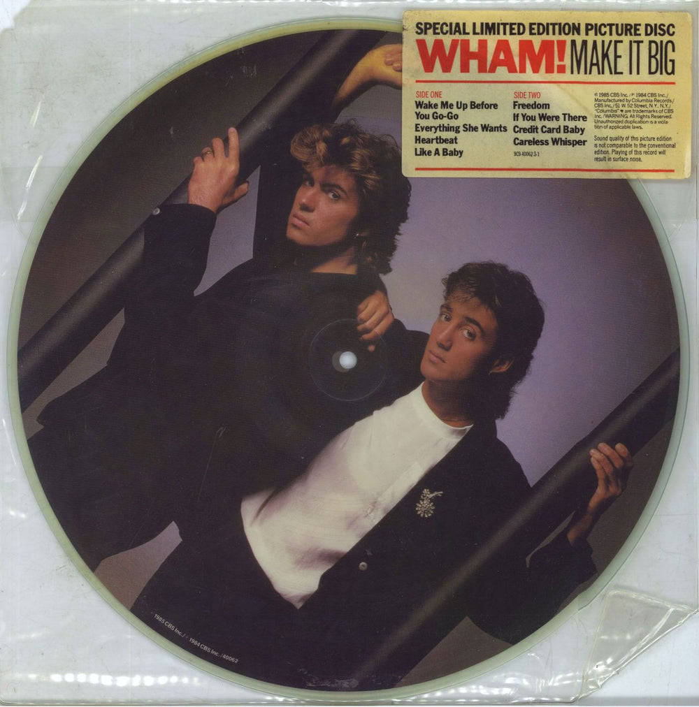 Wham Make It Big US picture disc LP (vinyl picture disc album) 9C940062S1