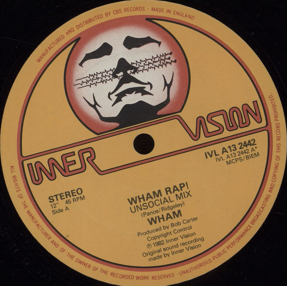 Wham Wham Rap! - 1st UK 12" vinyl single (12 inch record / Maxi-single) IVLA132442