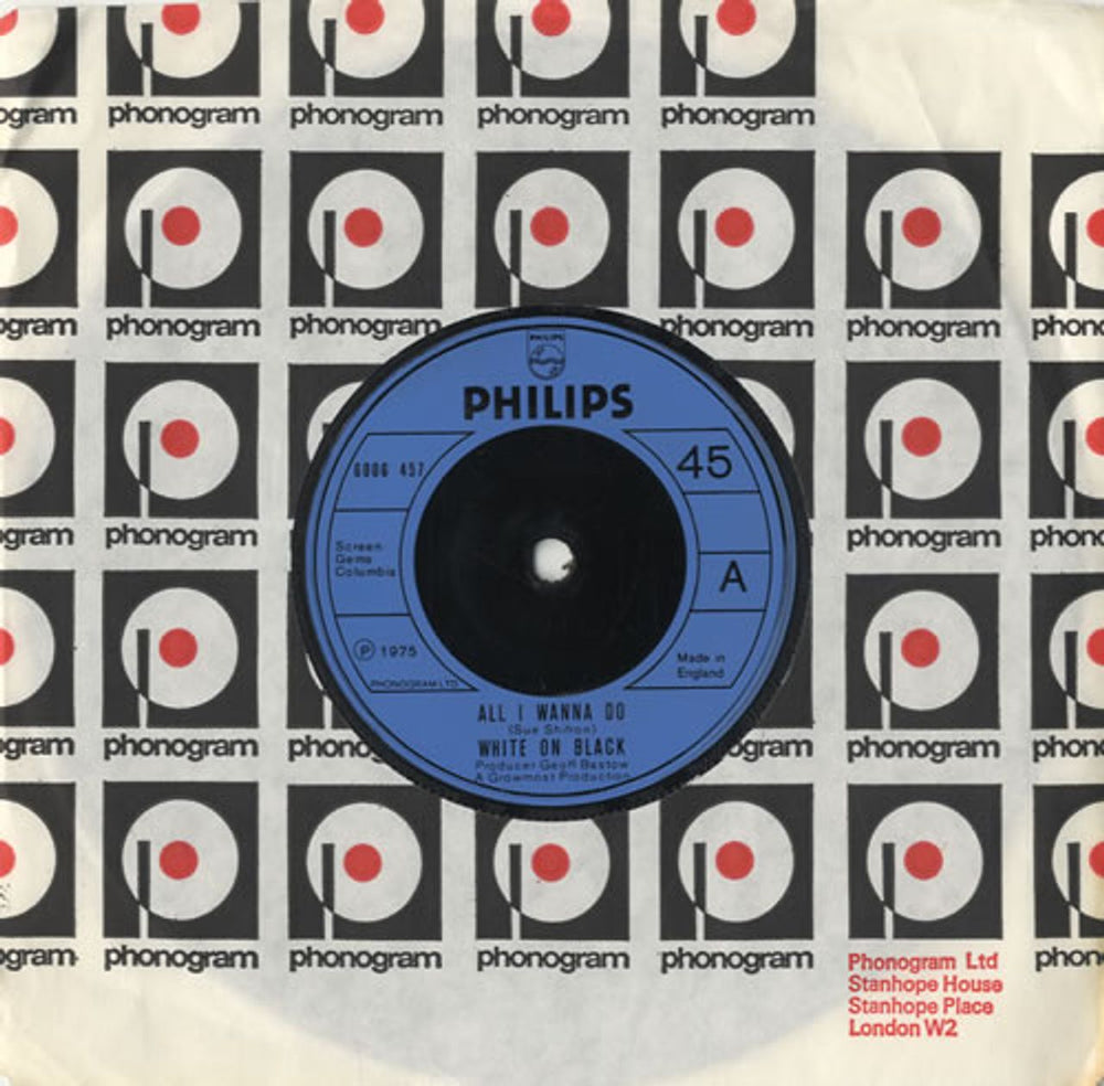 White On Black All I Wanna Do UK 7" vinyl single (7 inch record / 45) 6006457