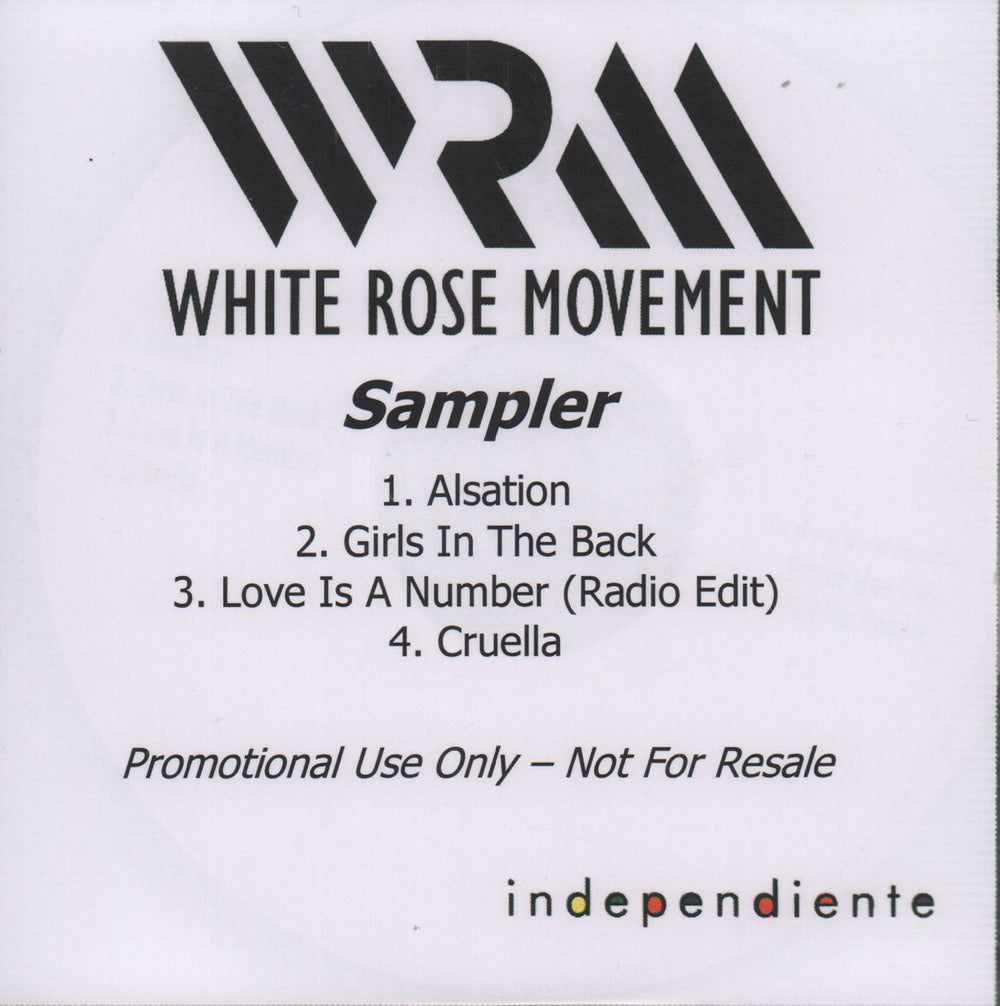 White Rose Movement Kick - Album Sampler UK Promo CD-R acetate CD-R