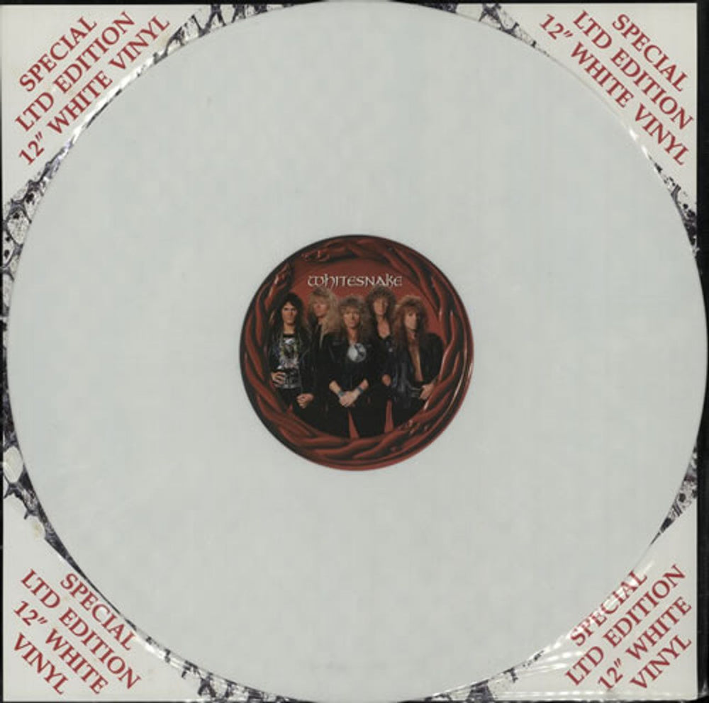 Whitesnake The Deeper The Love - White Vinyl UK 12" vinyl single (12 inch record / Maxi-single) 12EMS128