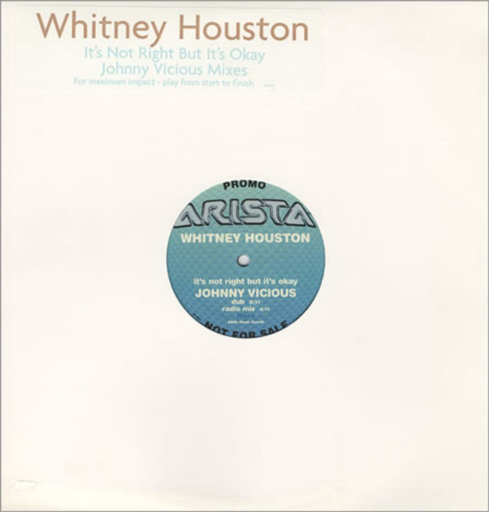 Whitney Houston It's Not Right - Double Pack US Promo 12" vinyl single (12 inch record / Maxi-single) ADP-3600/3612