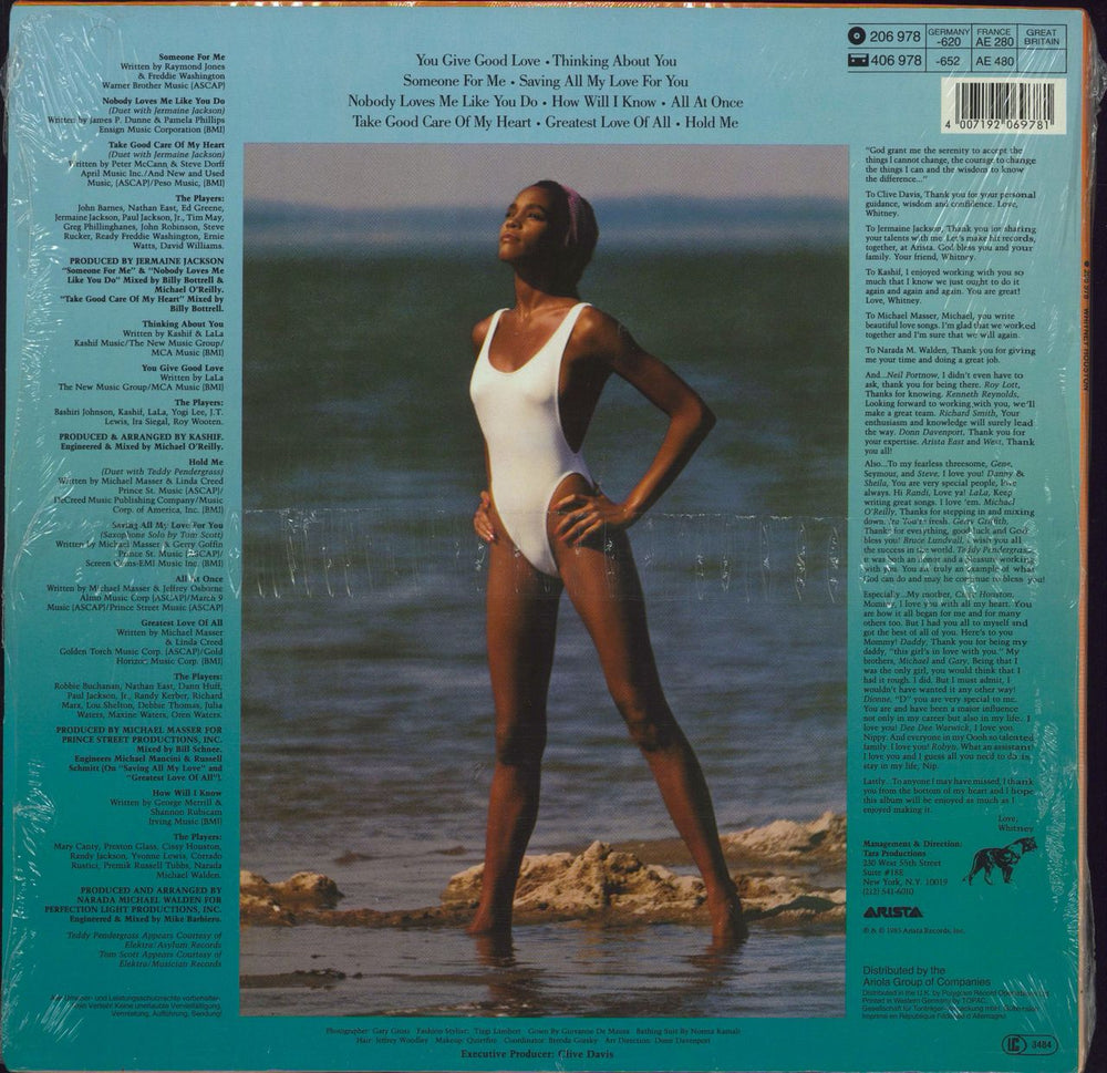 Whitney Houston Whitney Houston - stickered in shrink German vinyl LP album (LP record) 4007192069781