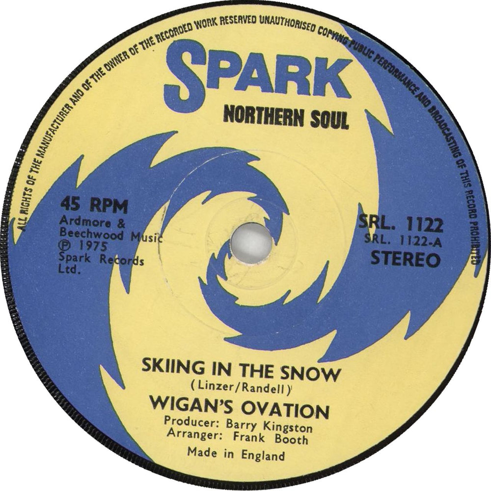 Wigan's Ovation Skiing In The Snow - Solid UK 7" vinyl single (7 inch record / 45) SRL.1122