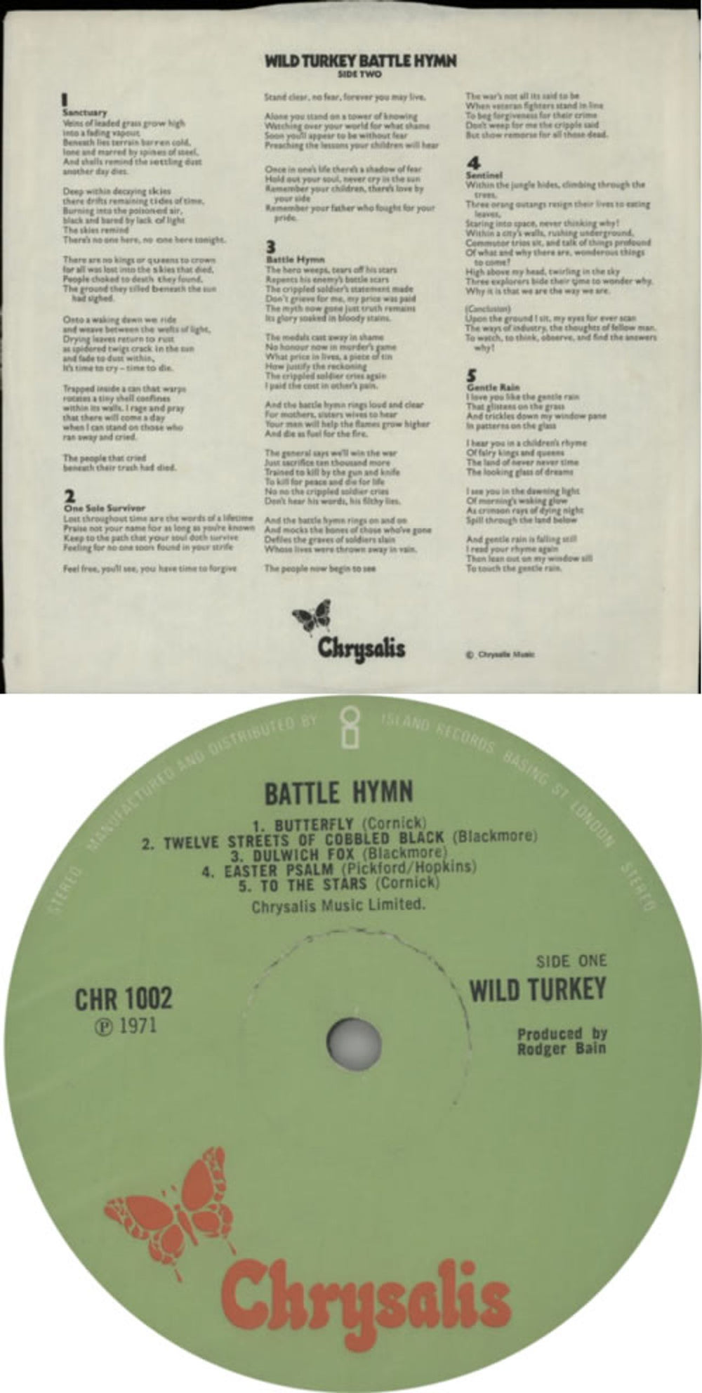 Wild Turkey Battle Hymn UK vinyl LP album (LP record) WTKLPBA115554