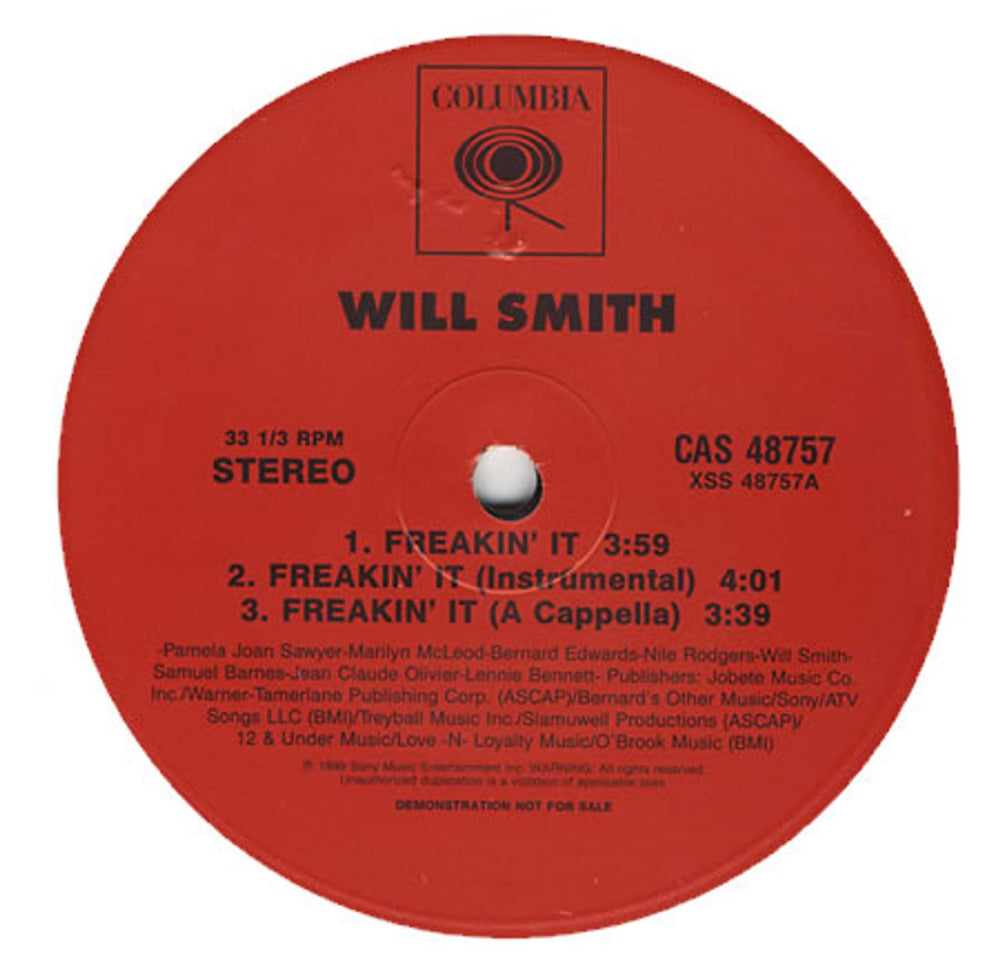 Will Smith Freakin' It US Promo 12" vinyl single (12 inch record / Maxi-single) WSM12FR151911