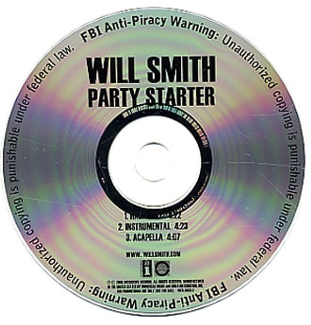 Will Smith Party Starter US Promo CD single (CD5 / 5") INTR-11451-2