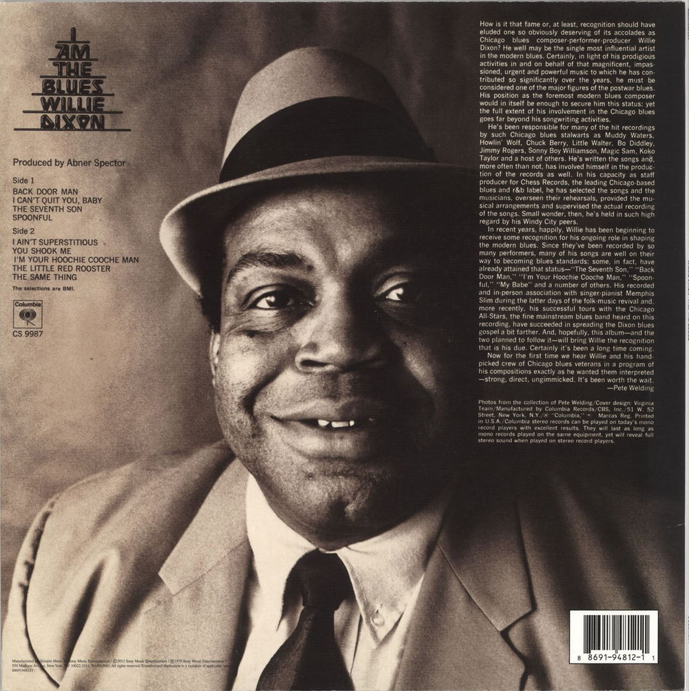 Willie Dixon I Am The Blues US vinyl LP album (LP record) 886919481211