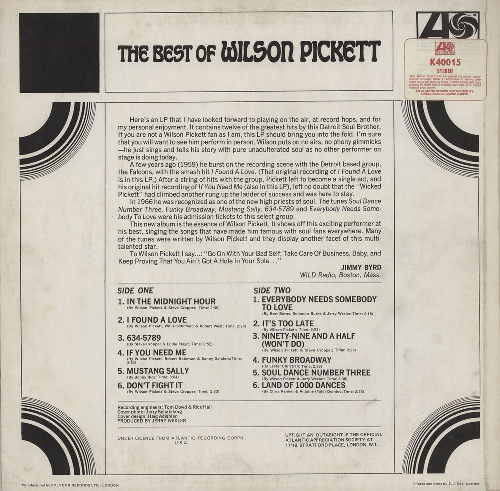 Wilson Pickett The Best Of Wilson Pickett - EX UK vinyl LP album (LP record)