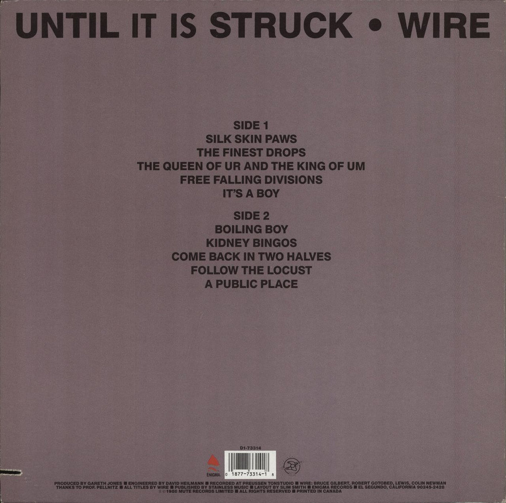 Wire A Bell Is A Cup... Until It Is Struck US vinyl LP album (LP record)