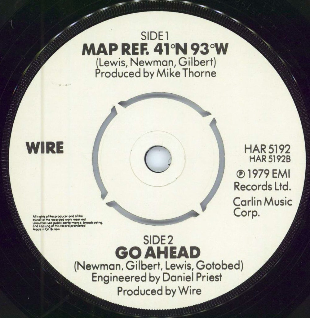 Wire Map Ref. 41°N 93°W - Factory sample UK 7" vinyl single (7 inch record / 45) WIR07MA783263