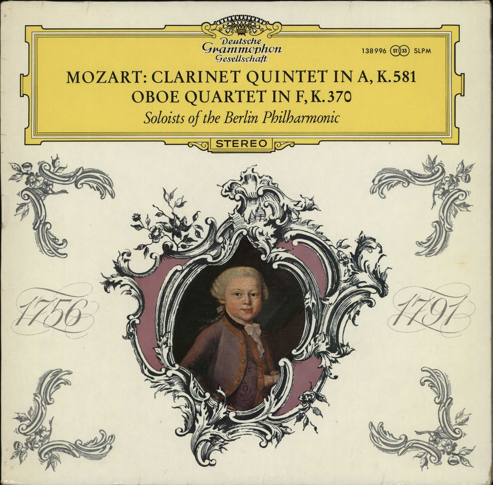 Wolfgang Amadeus Mozart Clarinet Quintet in A, K.581 & Oboe Quartet in F, K.370 UK vinyl LP album (LP record) 138996