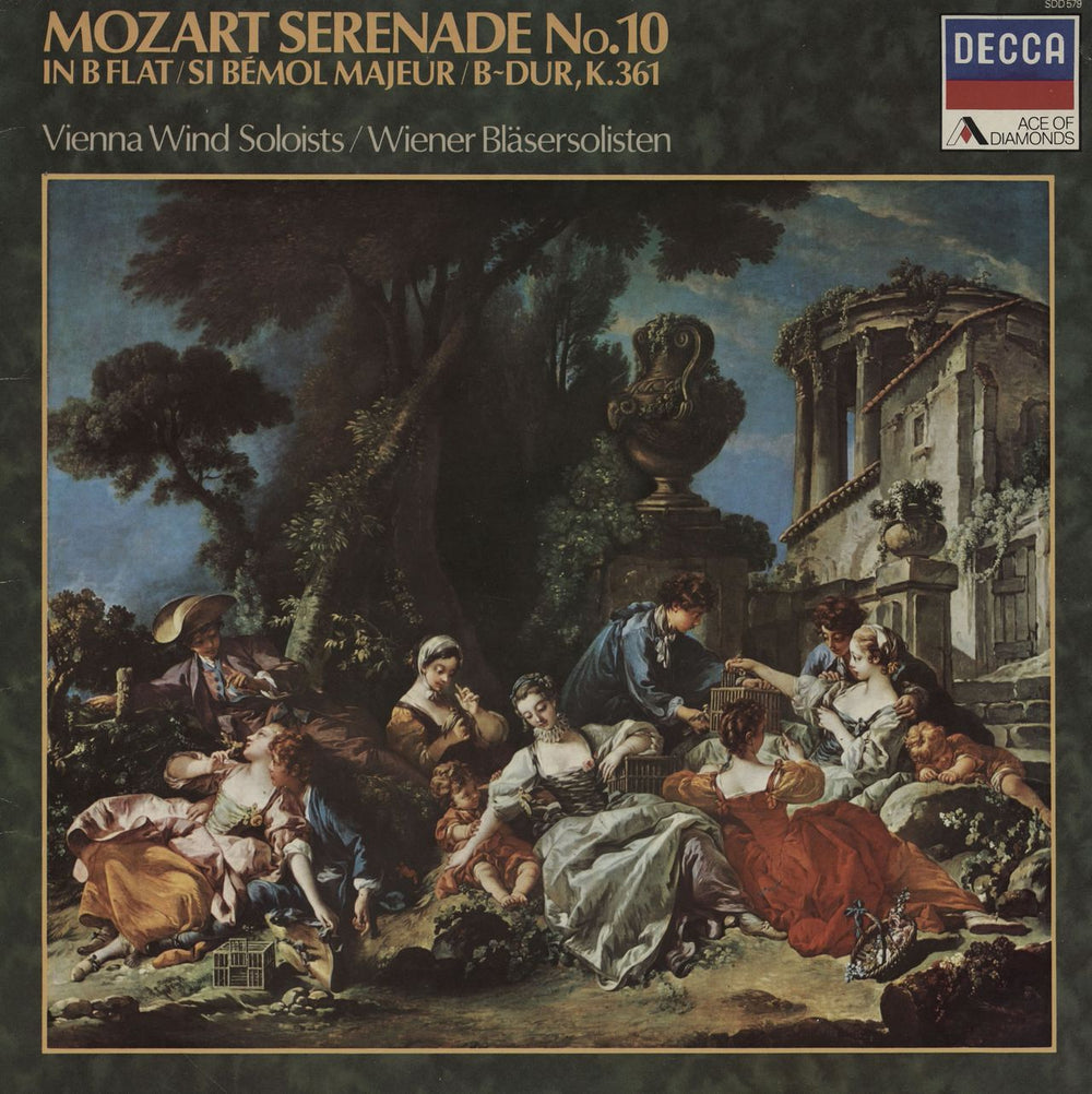 Wolfgang Amadeus Mozart Serenade No. 10 in B-Flat, K.361 UK vinyl LP album (LP record) SDD579