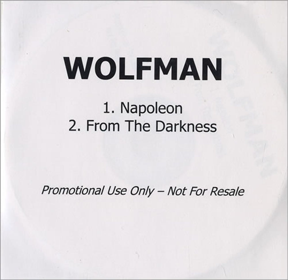 Wolfman Napoleon UK Promo CD-R acetate CD-R ACETATE