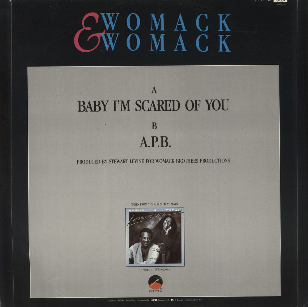 Womack & Womack Baby I'm Scared Of You UK 12" vinyl single (12 inch record / Maxi-single)