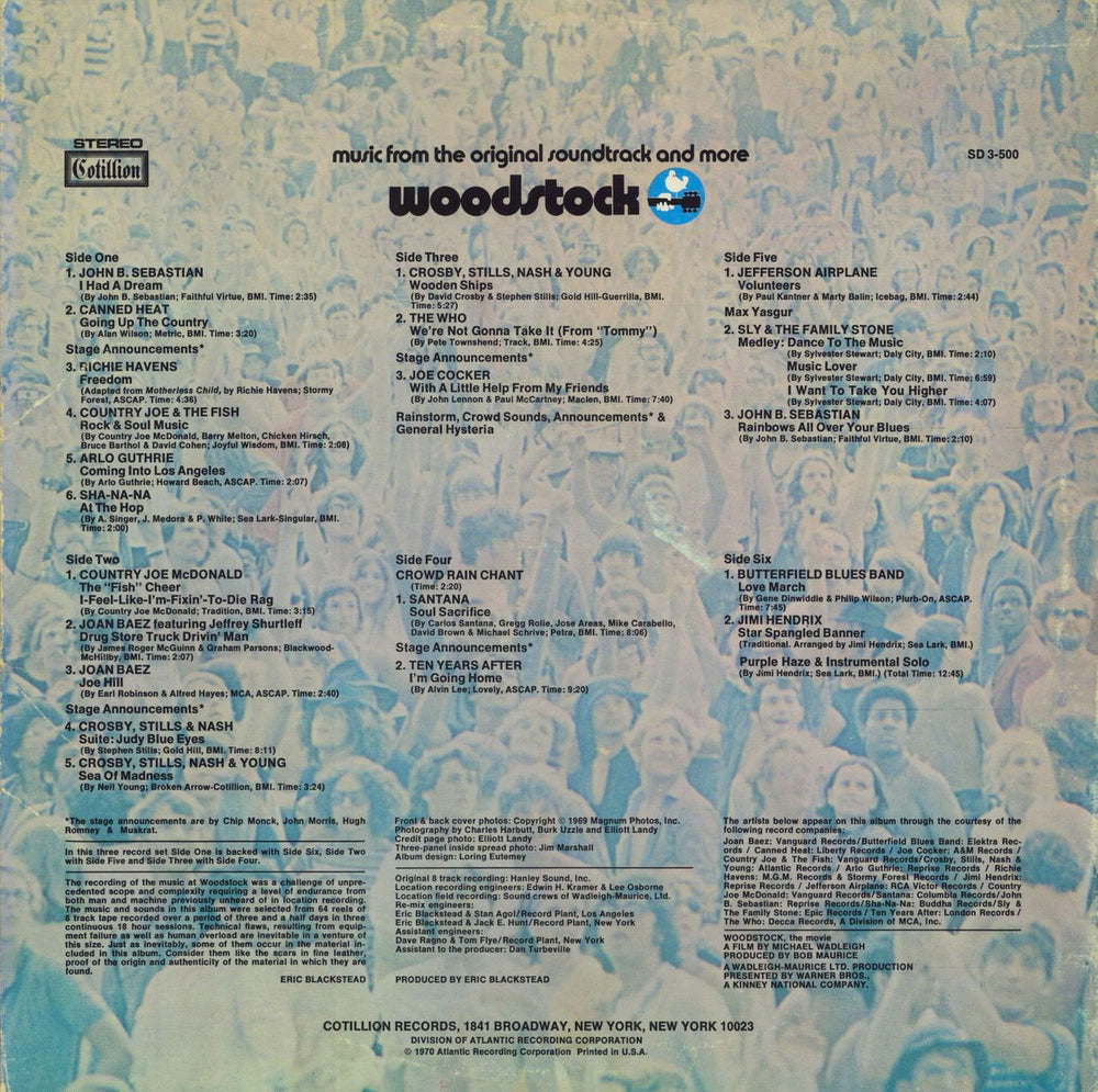 Woodstock Woodstock - Early 1970s US sleeve - UK vinyl UK 3-LP vinyl record set (Triple LP Album)