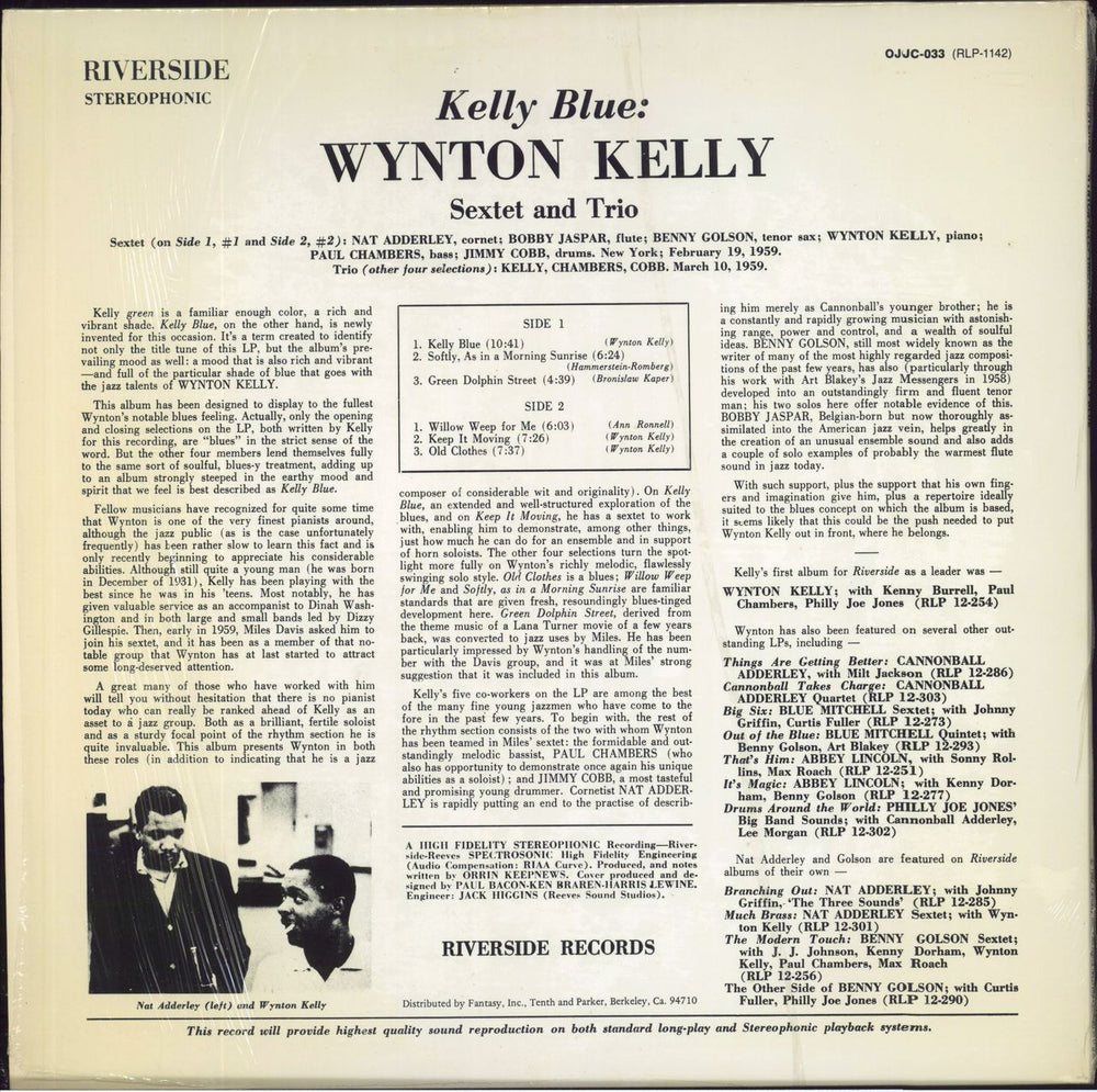 Wynton Kelly Kelly Blue - stickered shrink US vinyl LP album (LP record)