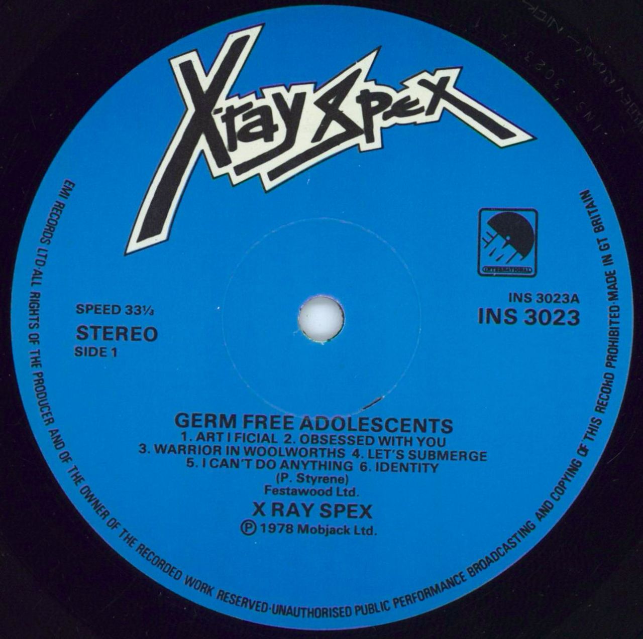 X-Ray Spex Germfree Adolescents - EX UK Vinyl LP — RareVinyl.com